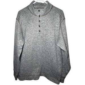 Weatherproof Vintage Men Large Gray Heathered Pullover Sweatshirt Mock Neck